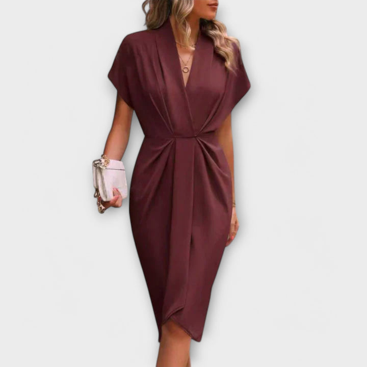 Serena - Midi Wrap Dress - La femme Toronto