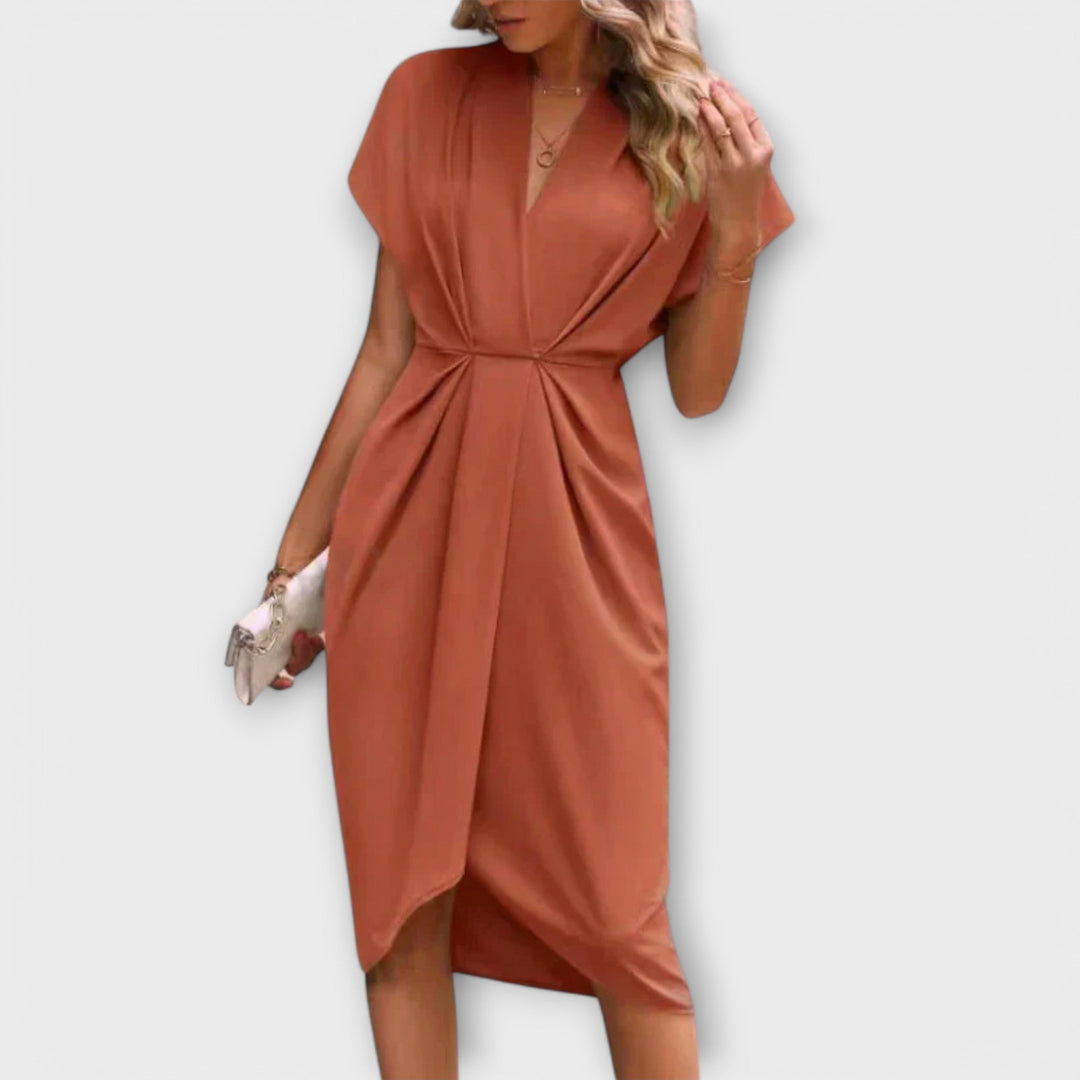 Serena - Midi Wrap Dress - La femme Toronto