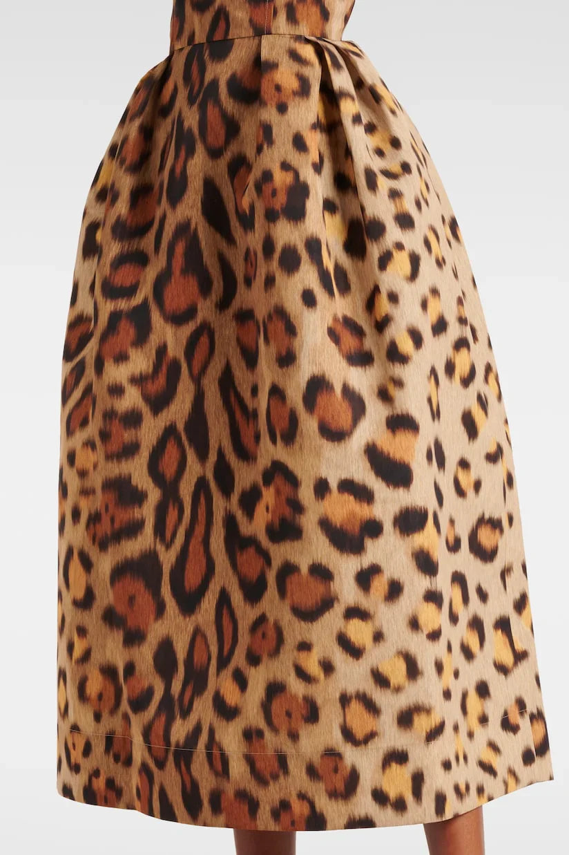 Animal-print Bustier Midi Dress - La femme Toronto