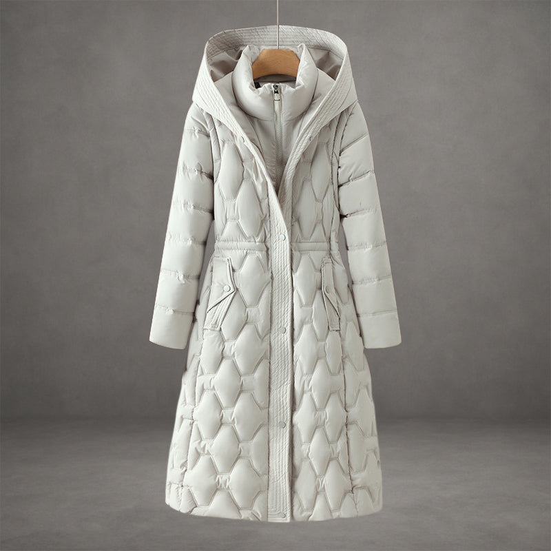 Olivia | Long Quilted Hooded Coat