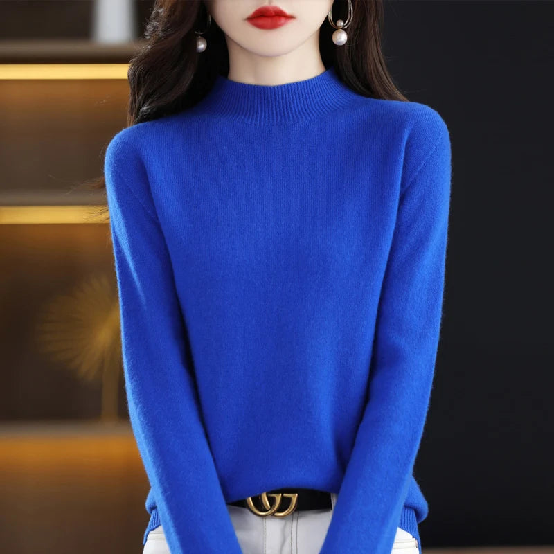 Mona- 100% Pure Wool Half-neck Pullover