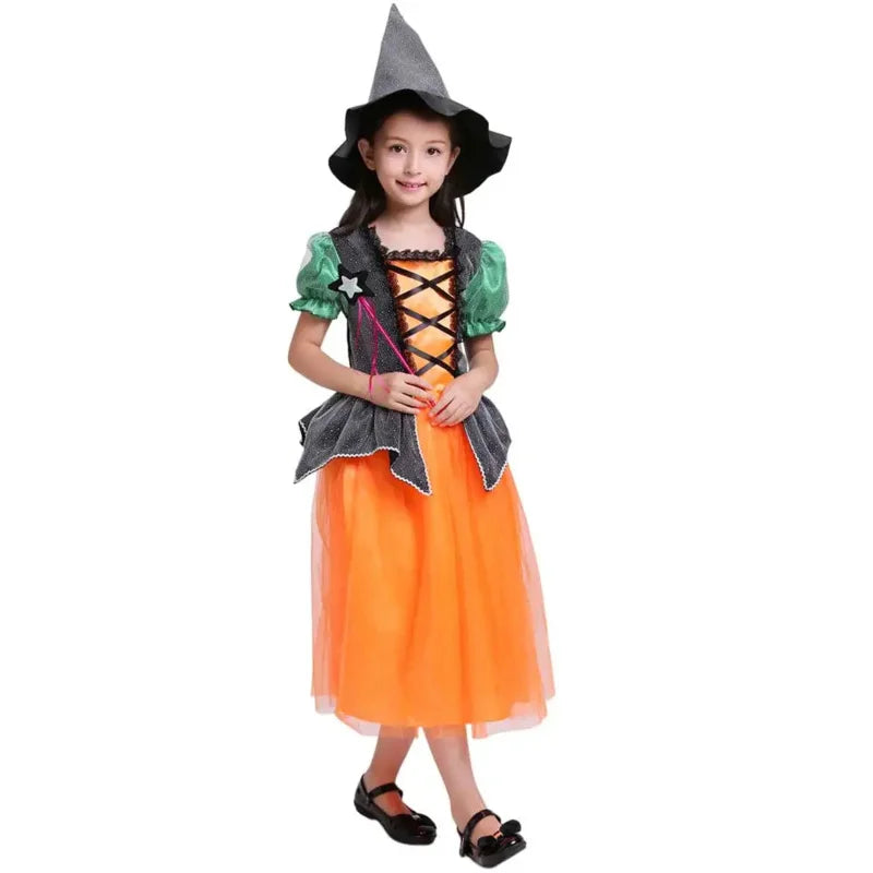 Girls- Halloween Costume Pumpkin Witch