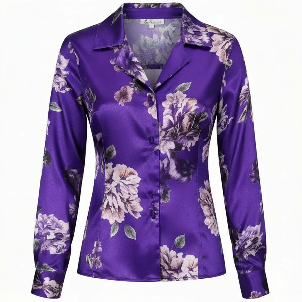 Reena- Satin Floral Print Blouse