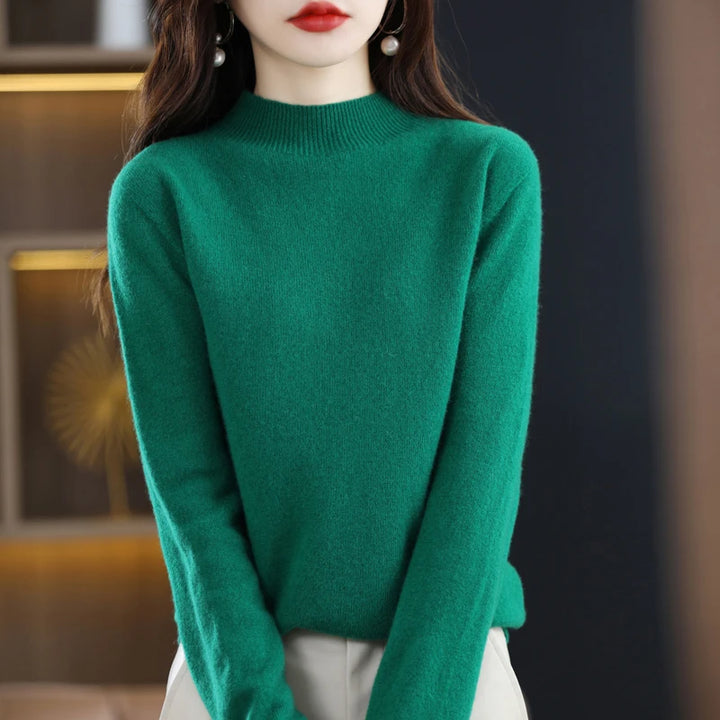 Mona- 100% Pure Wool Half-neck Pullover