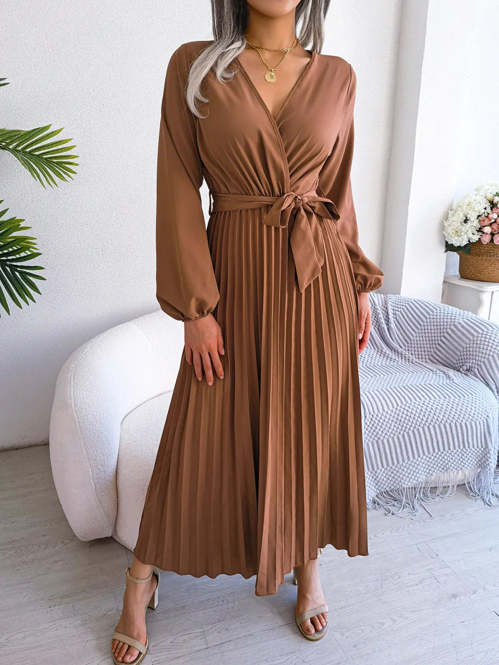 Perry- Elegant V Neck Maxi Dress