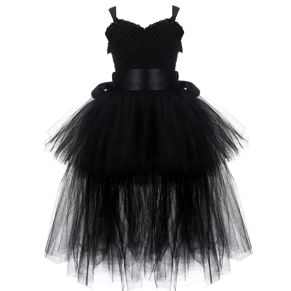 Girls Black Devil Unicorn Tutu Dress