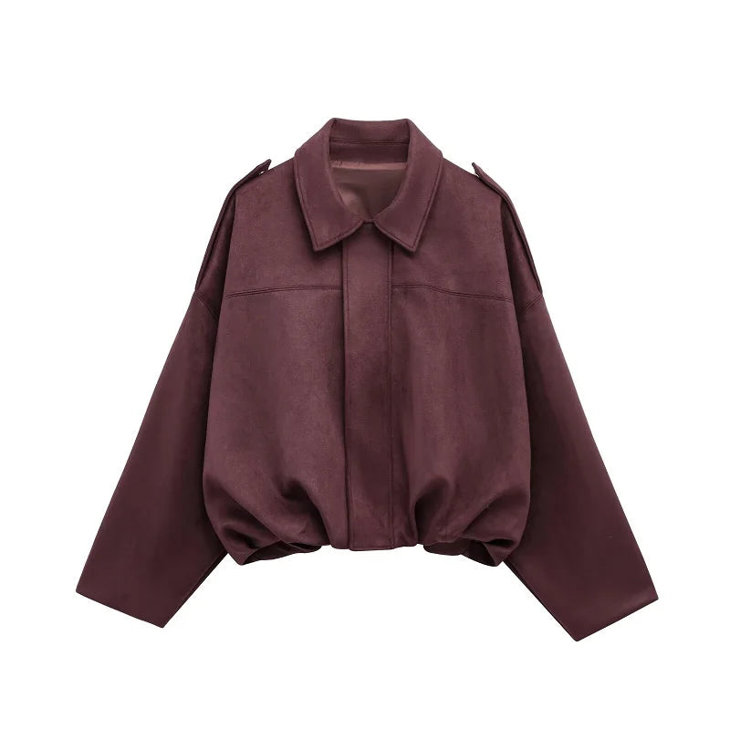 Olivia- Suede Bomber Jacket