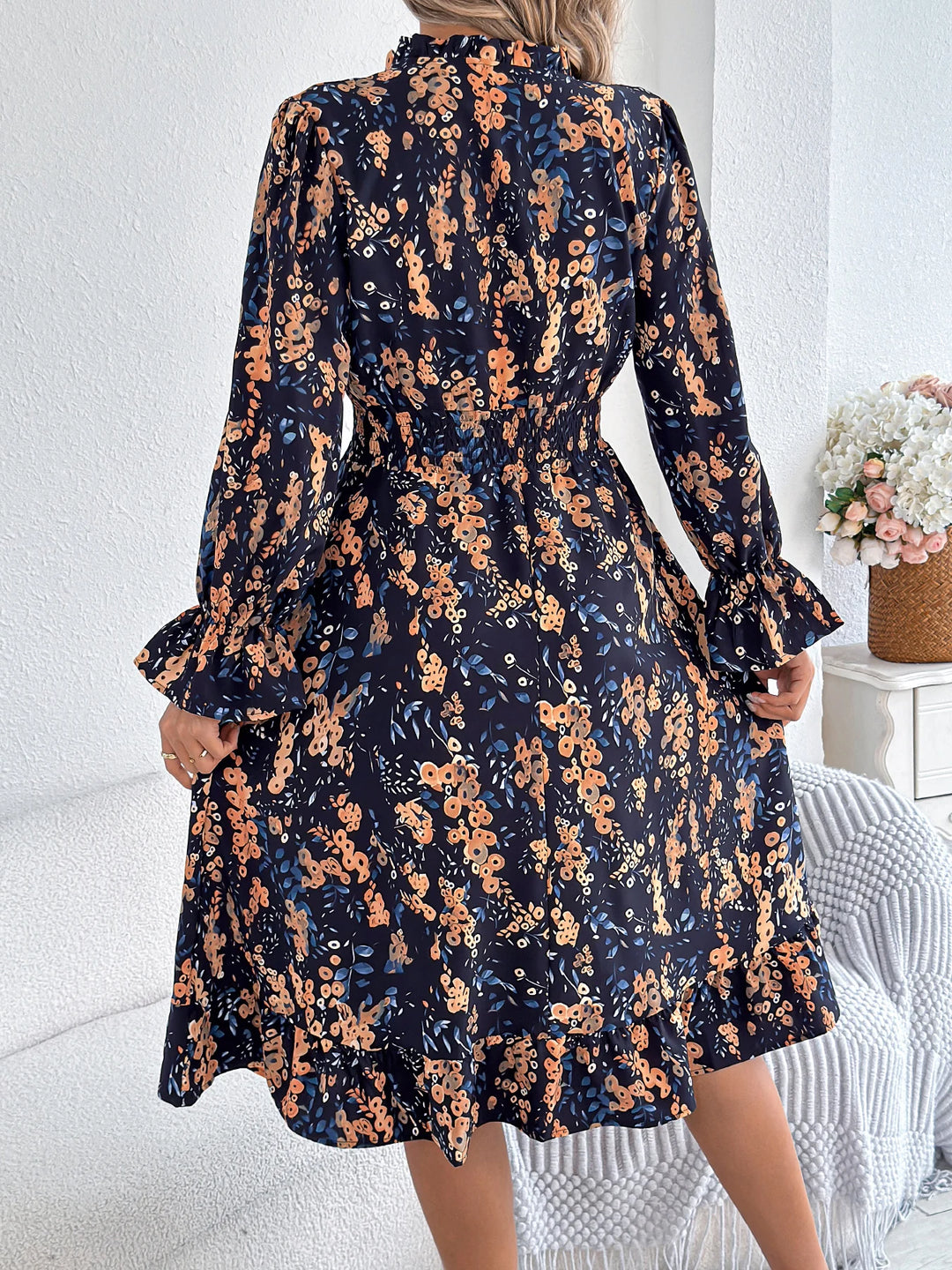 Monique- Elegant Floral Print Dress