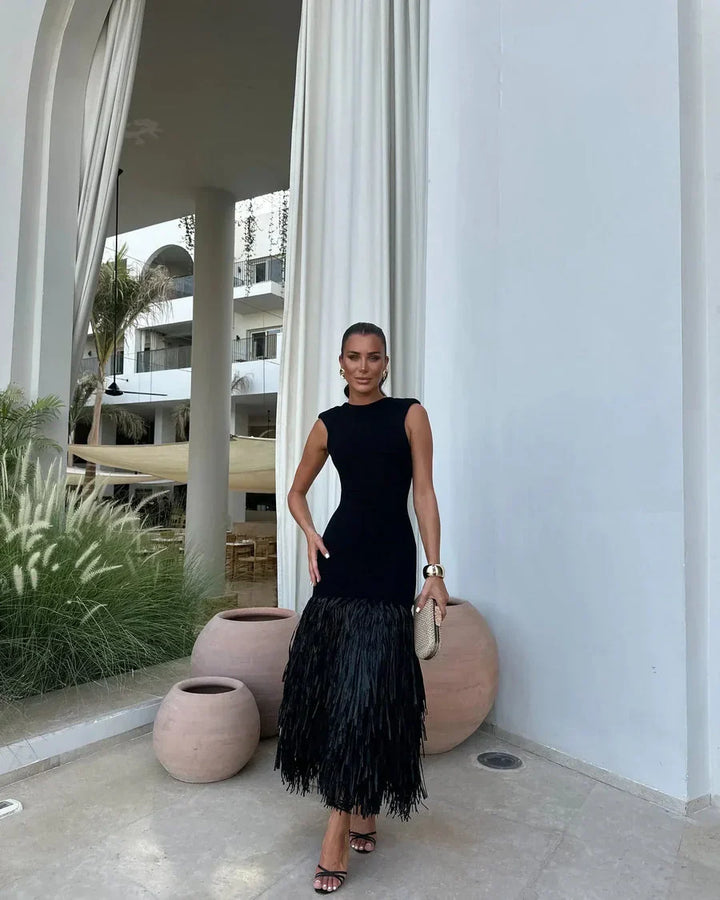 Aline™ | Duga haljina sa resama