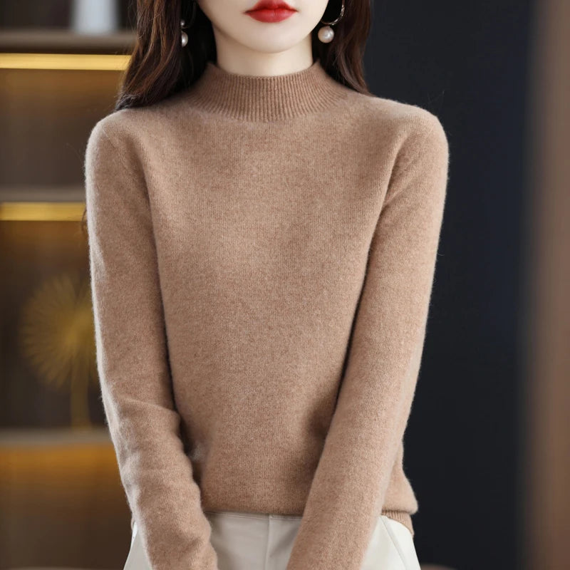 Mona- 100% Pure Wool Half-neck Pullover