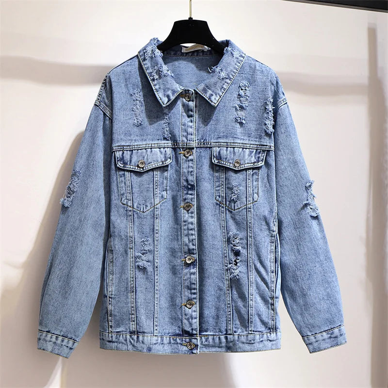 Blair - Oversized Distressed Washed Street Jacket - La femme Toronto