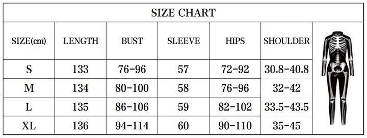 Cosplay Zombie Scary Skeleton Printed Bodysuit Halloween