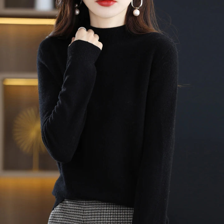 Mona- 100% Pure Wool Half-neck Pullover