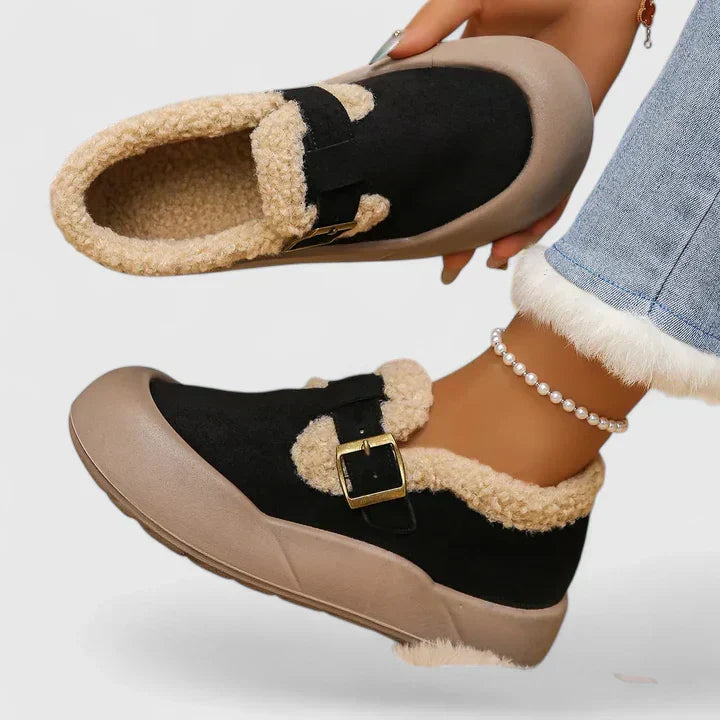Evelaine | Cozy Buckle Slip-Ons