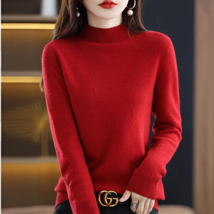 Mona- 100% Pure Wool Half-neck Pullover