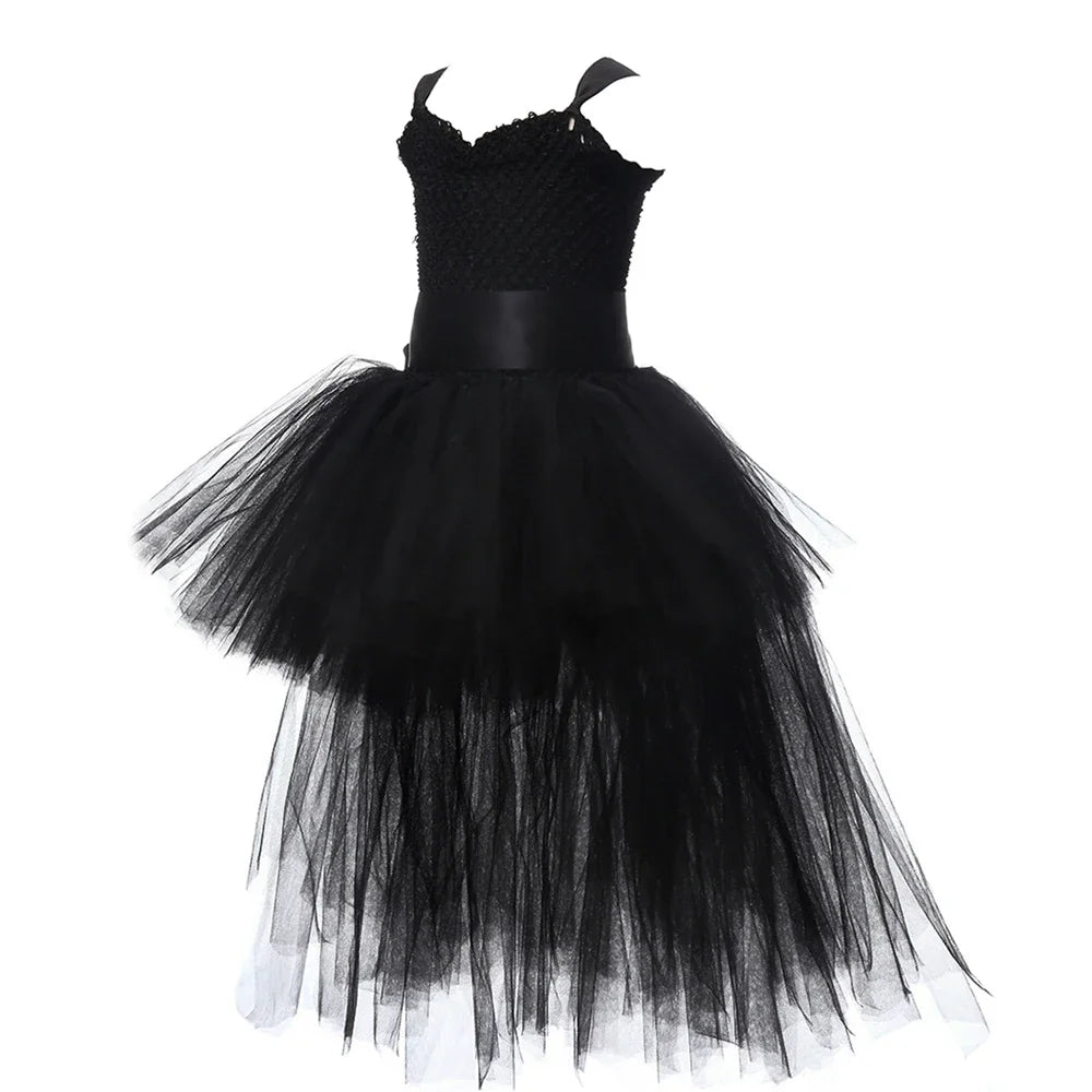 Girls Black Devil Unicorn Tutu Dress