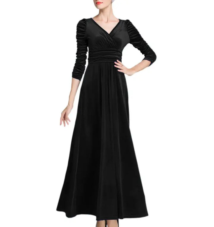 Raya- Plus Size Long Dress Velvet