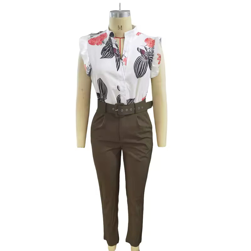 Florabel™ - Stylish Ruffle-Sleeve Set - La femme Toronto