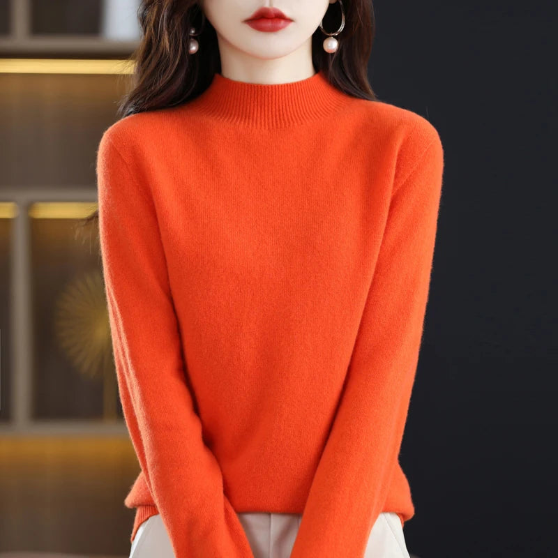 Mona- 100% Pure Wool Half-neck Pullover