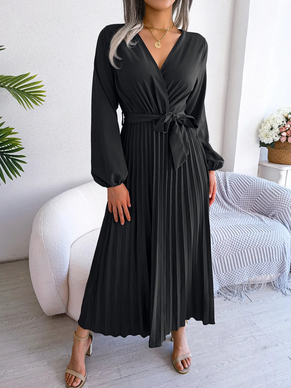 Perry- Elegant V Neck Maxi Dress