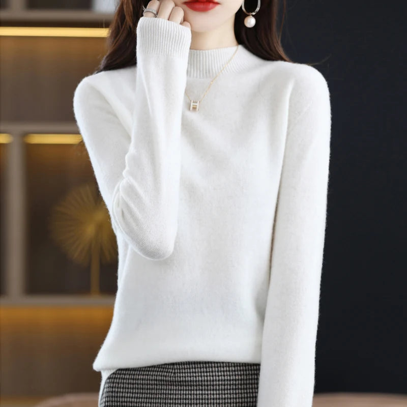 Mona- 100% Pure Wool Half-neck Pullover