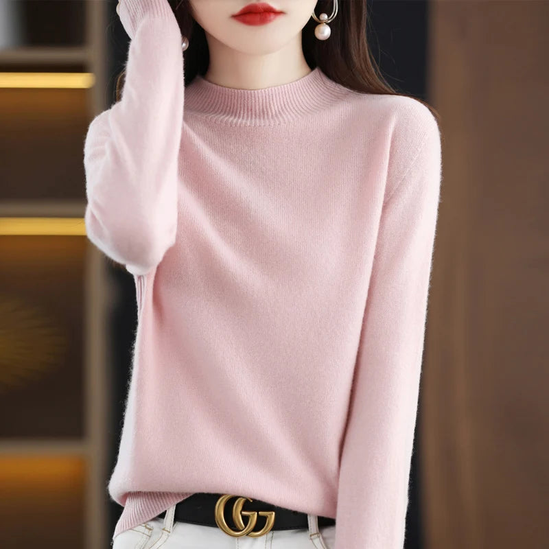 Mona- 100% Pure Wool Half-neck Pullover