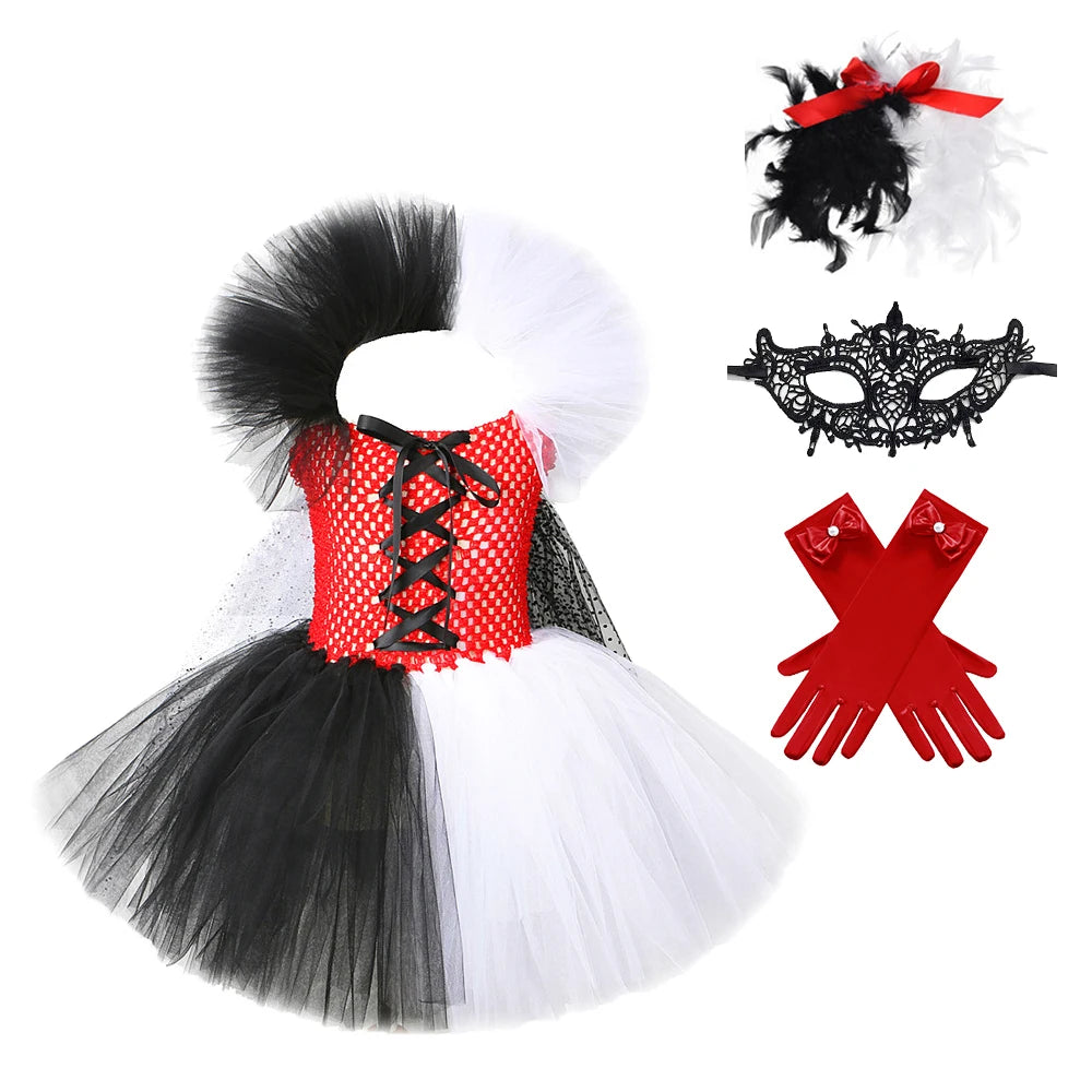 Girls- Halloween Cruella Costume