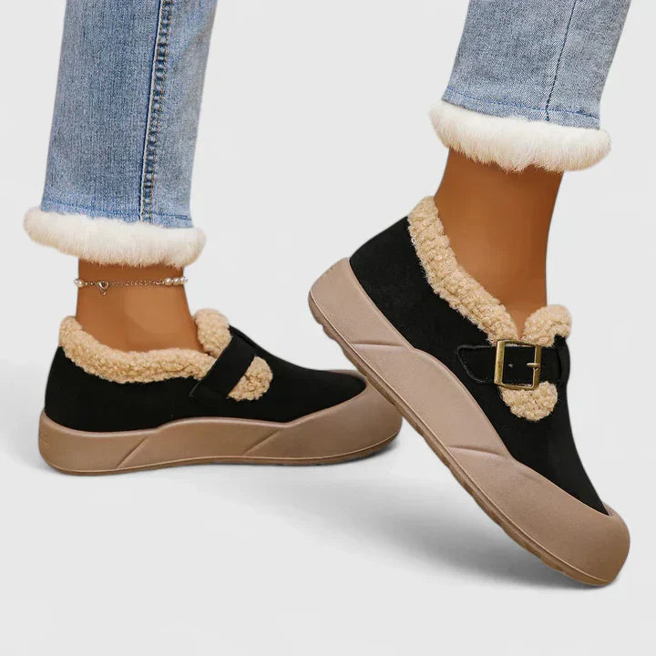 Evelaine | Cozy Buckle Slip-Ons