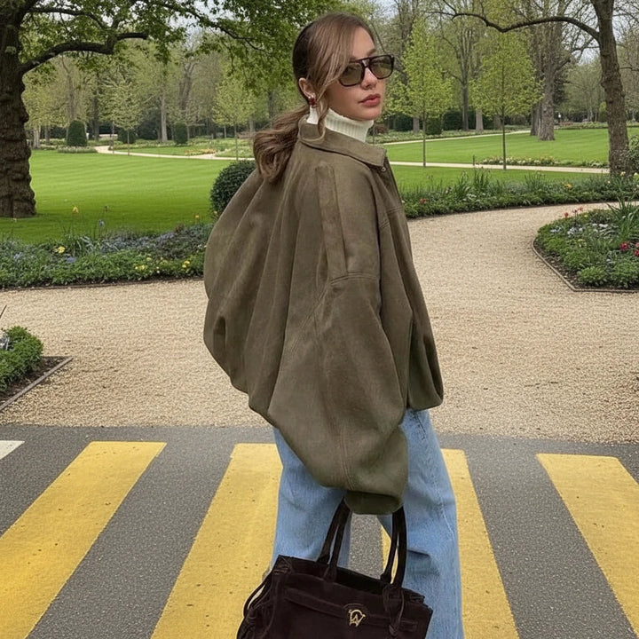 Olivia- Suede Bomber Jacket