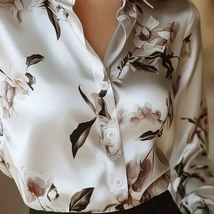 Reena- Satin Floral Print Blouse