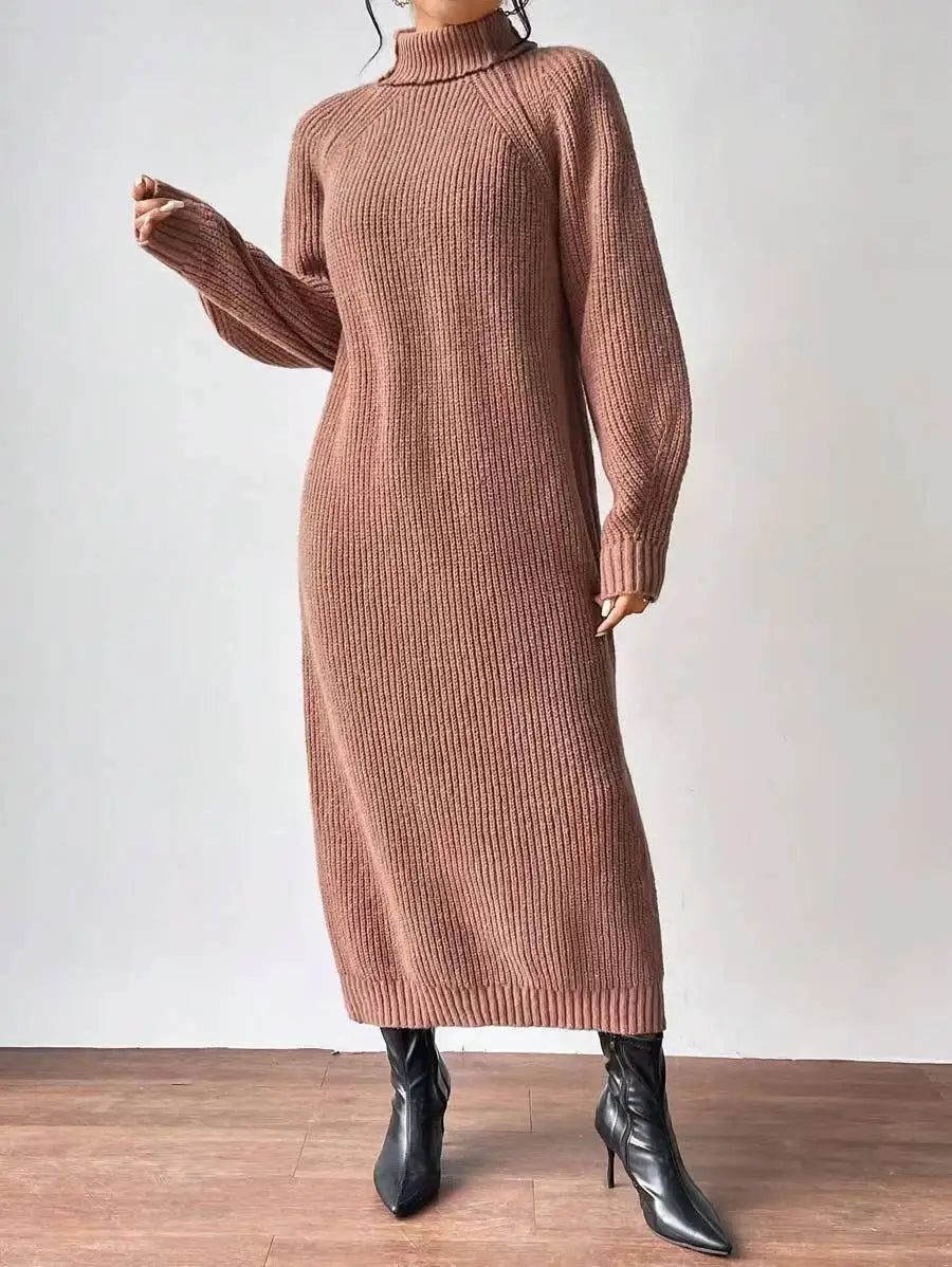 Mina- Knit Dresses with Turtleneck
