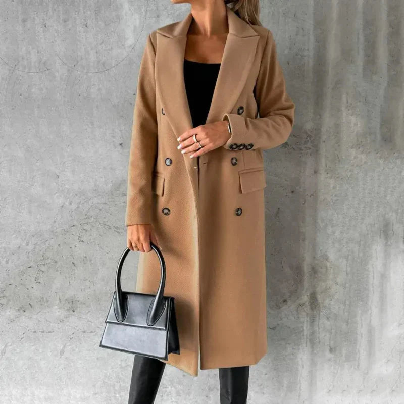 Vianne - Elegant Wool Blend Trench Coat
