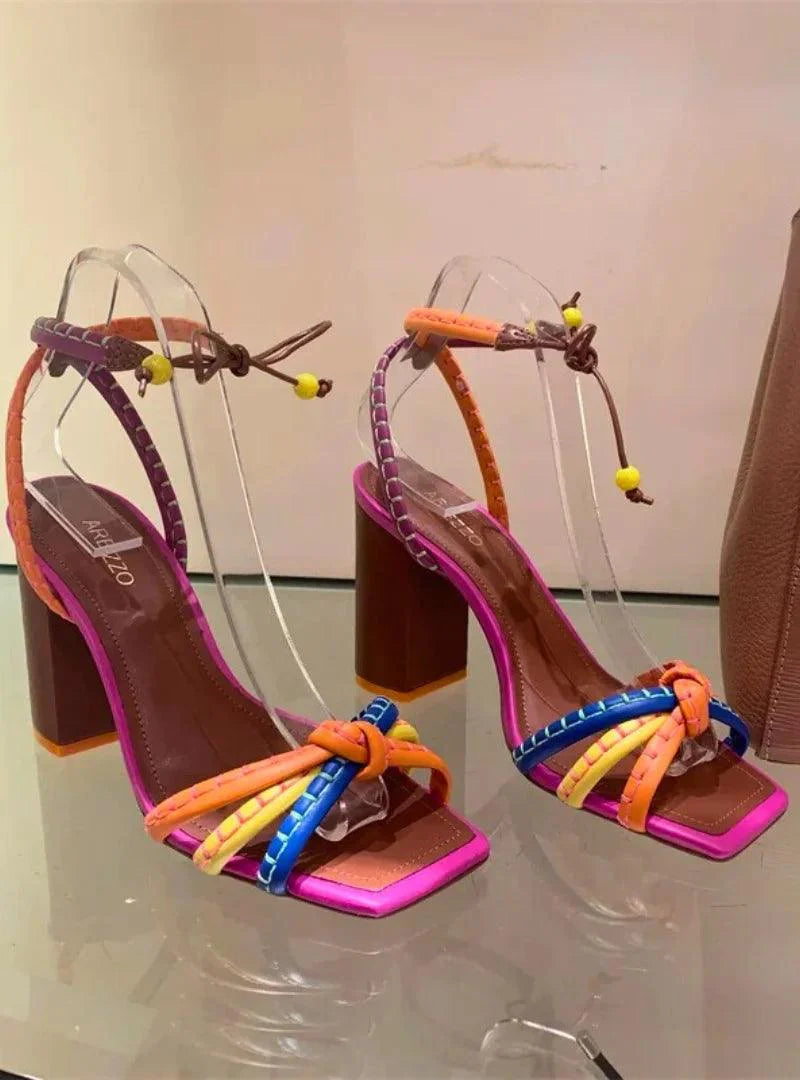 Sara | Letnje sandale sa kvadratnim prstima i trakama