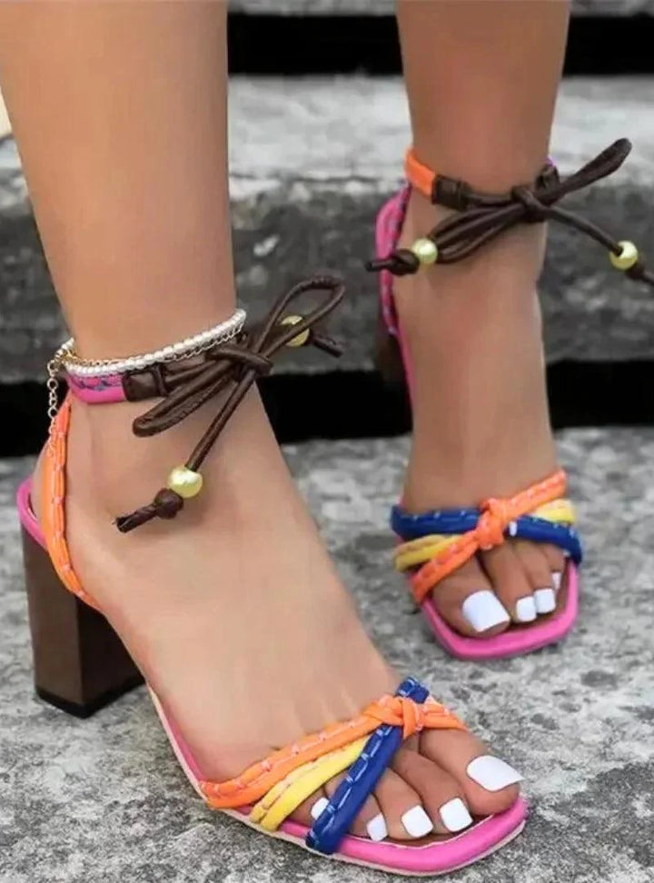 Sara | Letnje sandale sa kvadratnim prstima i trakama