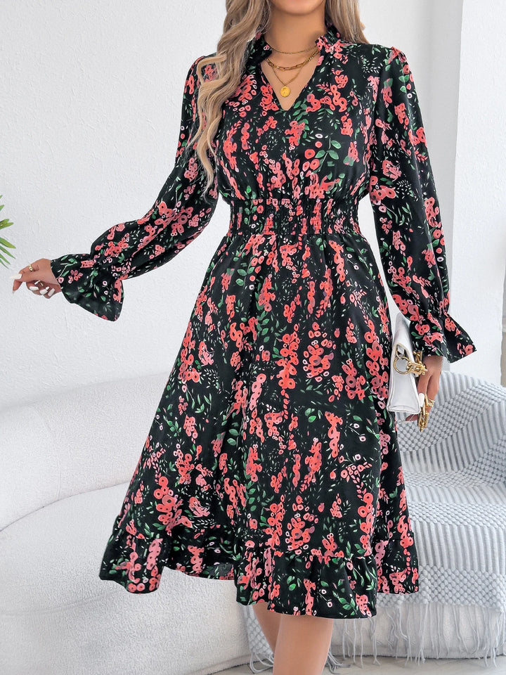 Monique- Elegant Floral Print Dress