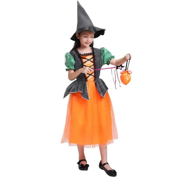 Girls- Halloween Costume Pumpkin Witch