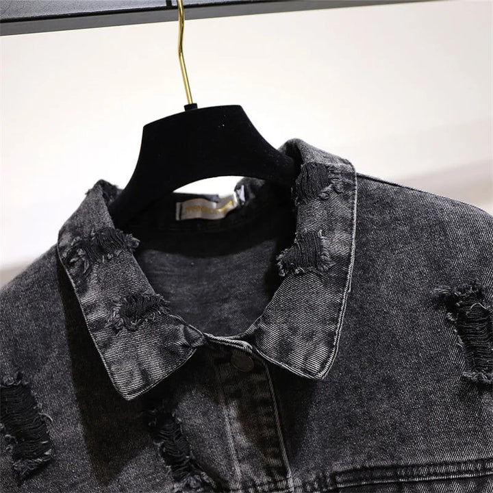 Blair - Oversized Distressed Washed Street Jacket - La femme Toronto