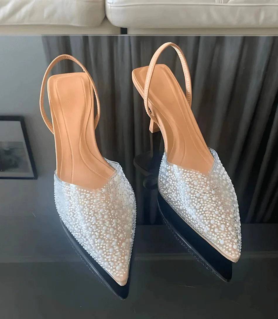 Valentina | Elegantni prozirni scarpin sa dekorativnim kamenčićima