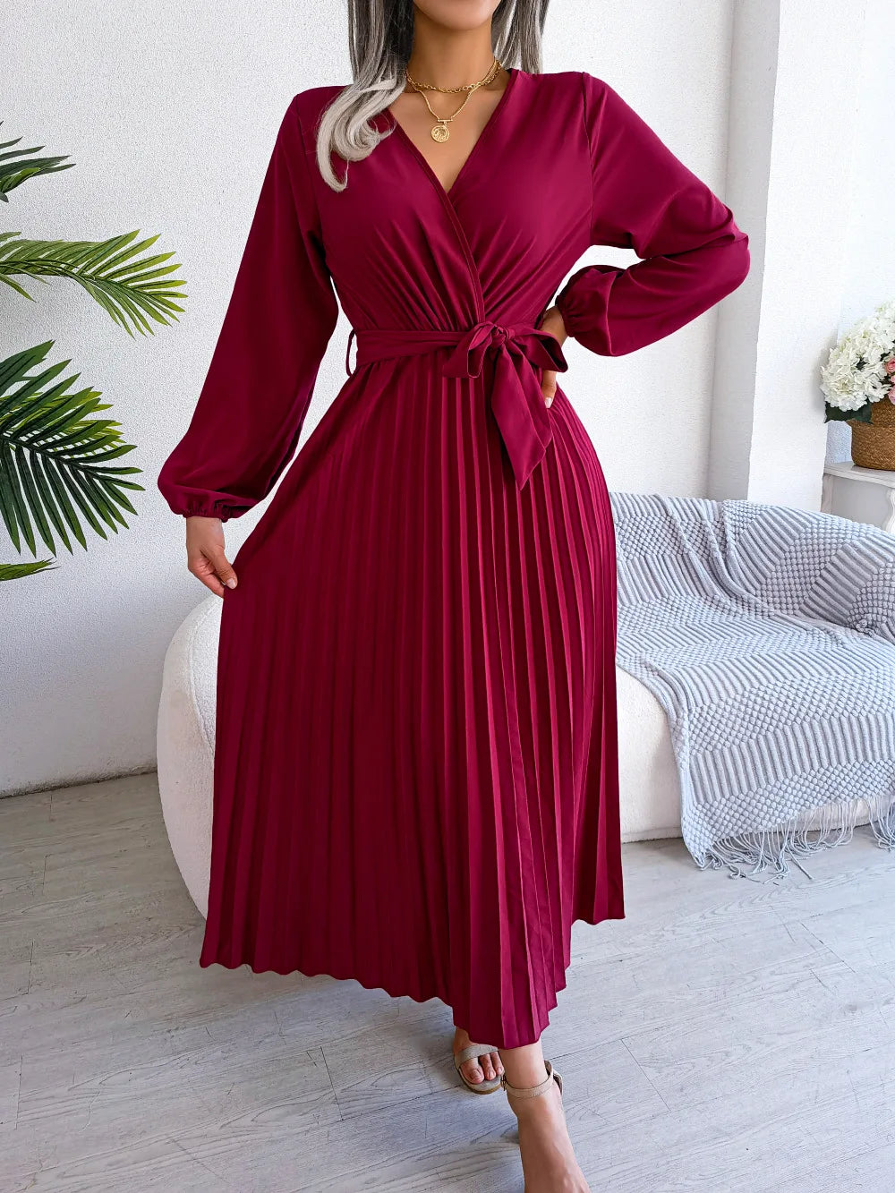 Perry- Elegant V Neck Maxi Dress