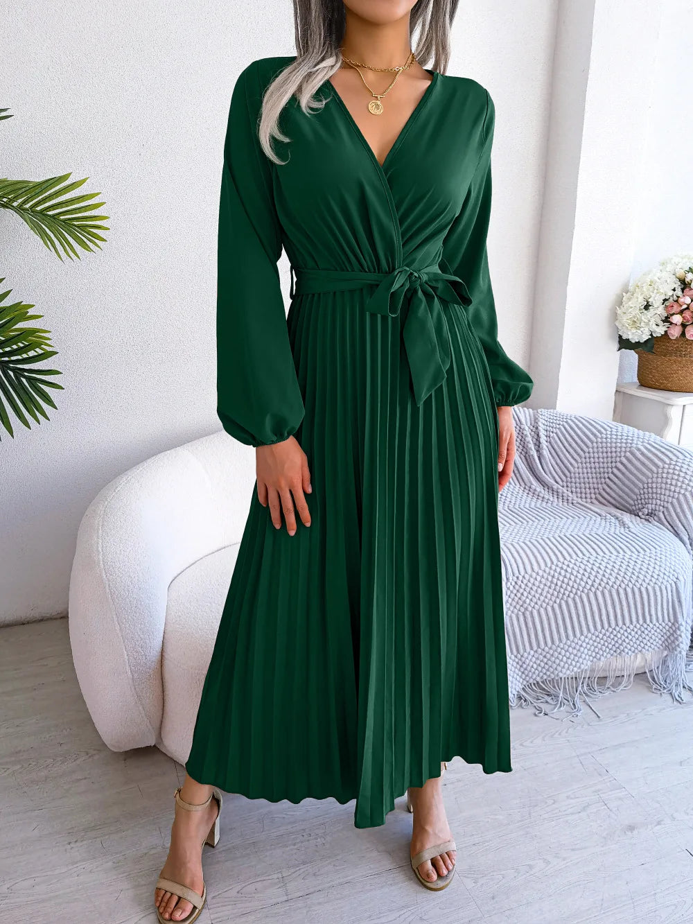 Perry- Elegant V Neck Maxi Dress