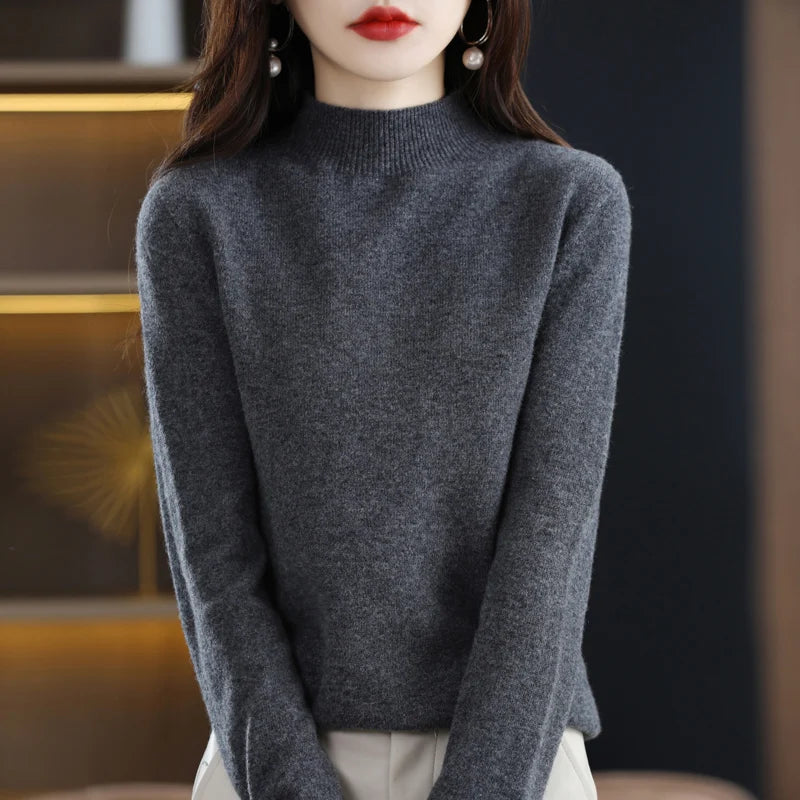 Mona- 100% Pure Wool Half-neck Pullover