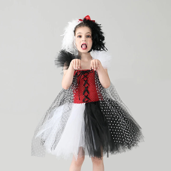 Girls- Halloween Cruella Costume