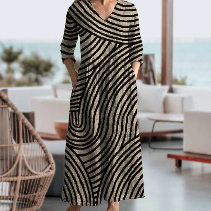 AYLA™ | Vintage Striped Dress - La femme Toronto