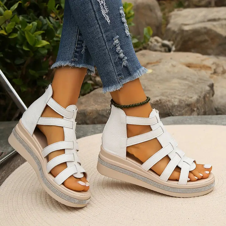 CHLOE - Elegant Wedge Sandals - La femme Toronto