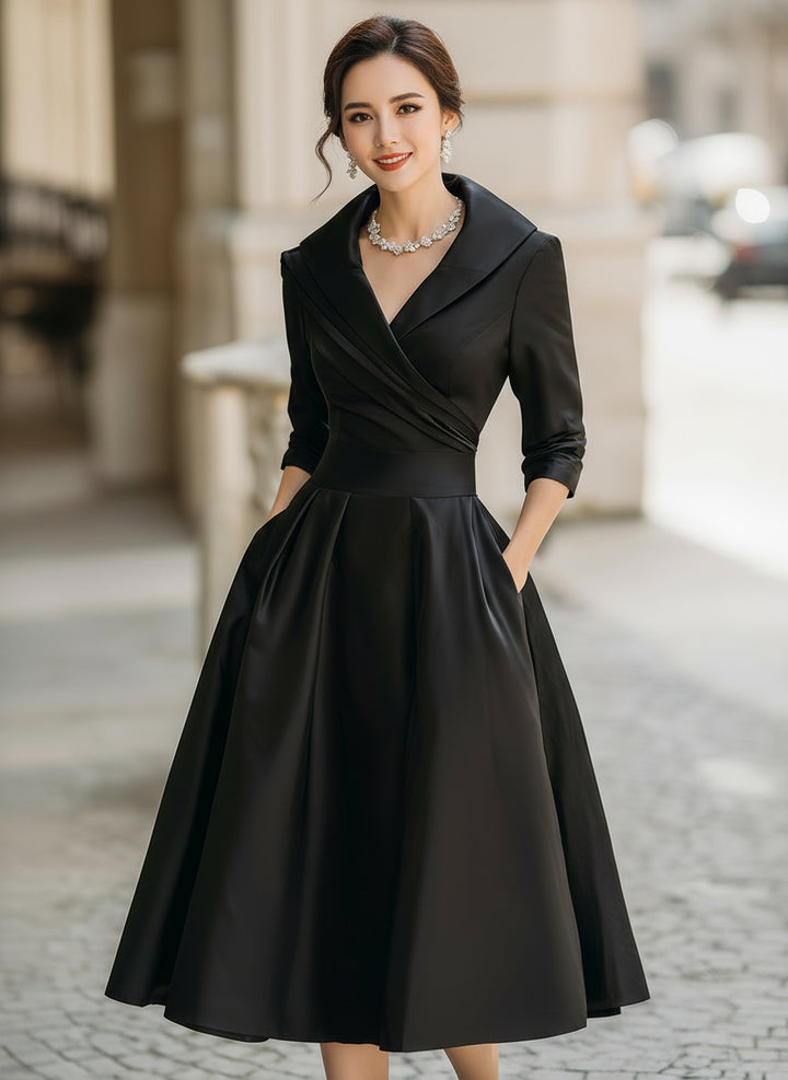 Lina - Midi Dress in Satin