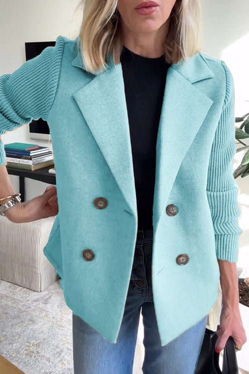 NINA | KNITTED SLEEVED BLAZER - La femme Toronto