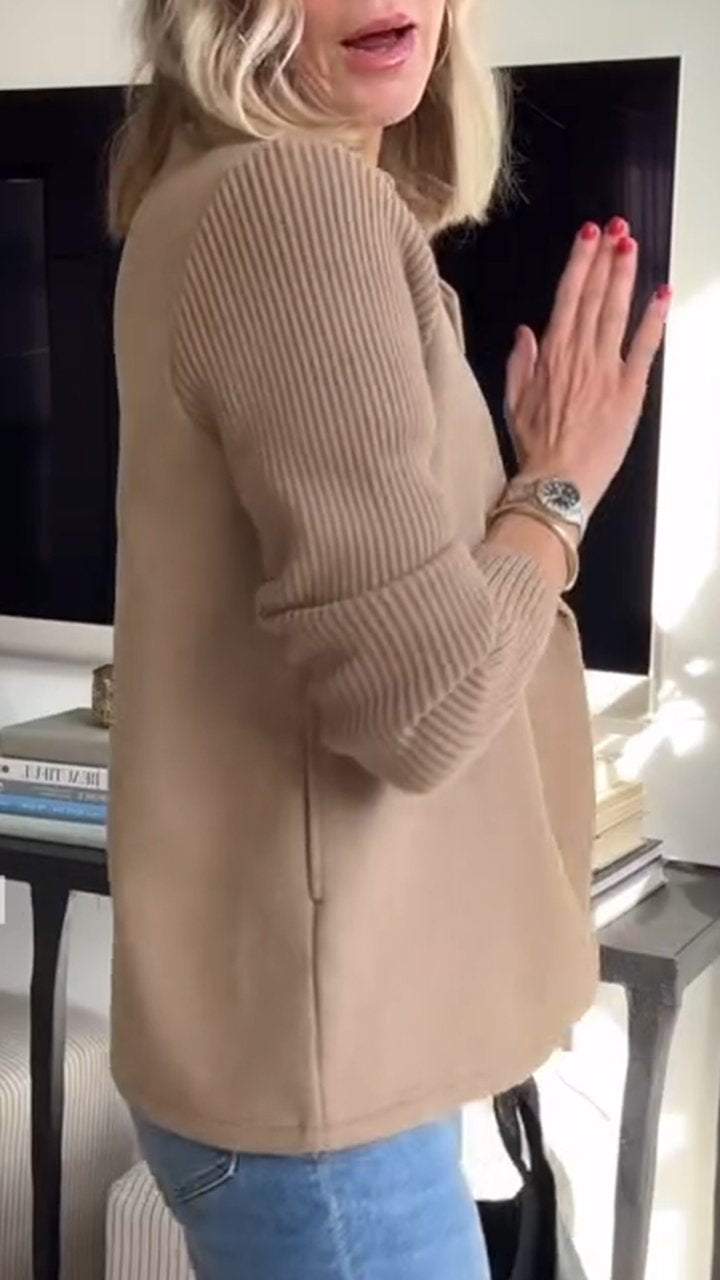 NINA | KNITTED SLEEVED BLAZER - La femme Toronto