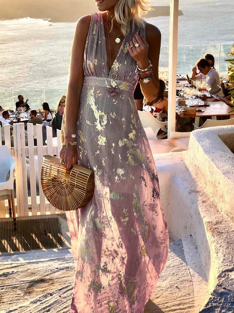 Amy | Elegant Floral Maxi Dress - La femme Toronto