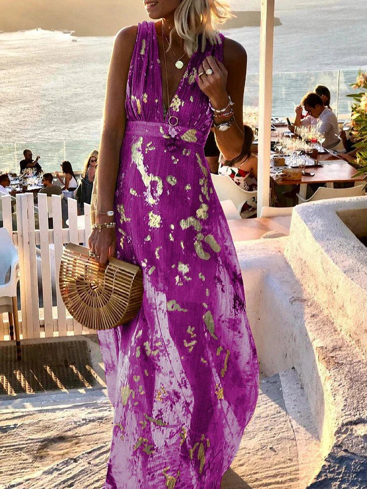 Amy | Elegant Floral Maxi Dress - La femme Toronto