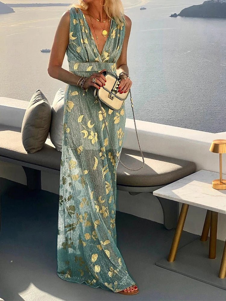 Amy | Elegant Floral Maxi Dress - La femme Toronto